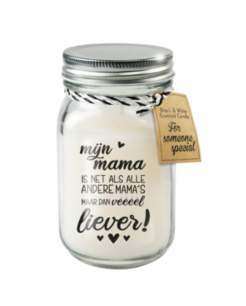 Zwart & Witte geurkaars 'Mama'