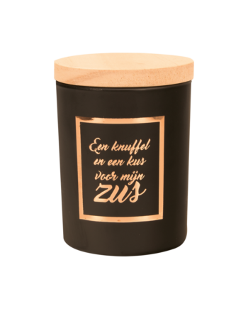 Kleine Roségouden & Zwarte geurkaars 'Zus'