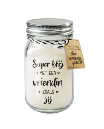 Zwart & Witte geurkaars 'Vriendin'