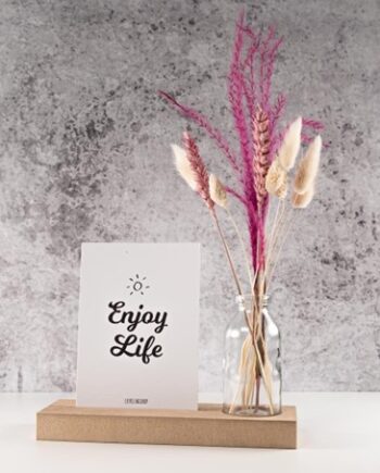 Kaartenplankje met kaart & vaas 'Enjoy Life'