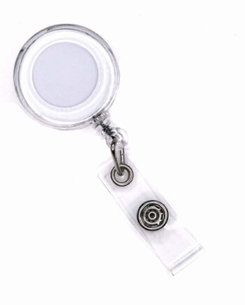 Badgehouder met Trekkoord – Wit (Transparant)