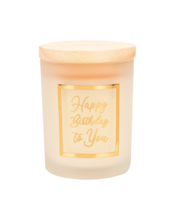 Kleine Goud & Witte geurkaars 'Happy Birhtday'