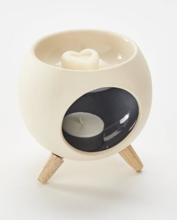Aromatische diffuser voor geurwas - Ronde Grijze Brander